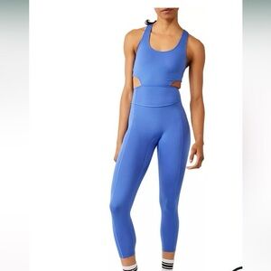 NWT Free people movement back it up onesie jumpsuit in pool blue